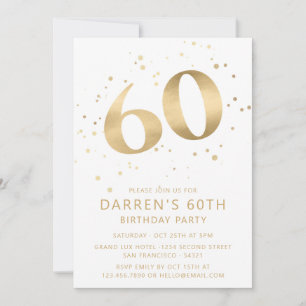 Invitation Moderne Photo Anniversaire 60 Soixante Ans Paillet