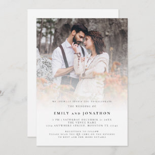 Invitation Moderne Photo Overlay code QR Mariage