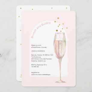 Invitation Moderne Pink chic pop the bubbly champagne nuptial