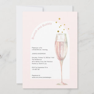 Invitation Moderne Pink chic pop the bubbly champagne nuptial