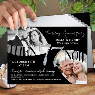 Invitation Moderne Polie 77e Anniversaire de Mariage