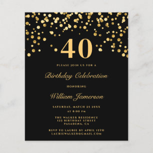 Invitation moderne pour 40e anniversaire homme noi