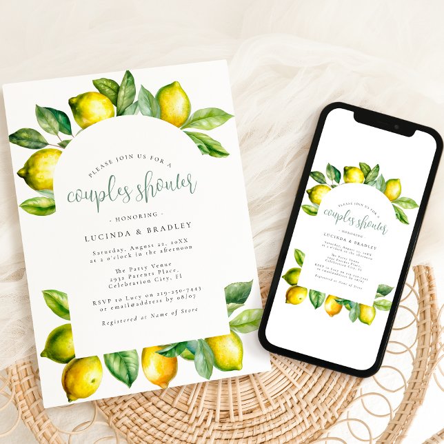 Invitation moderne pour Baby Shower Citron (Créateur téléchargé)