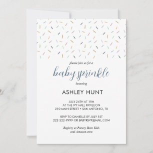 Invitation moderne pour Baby Sprinkle gris bleu po