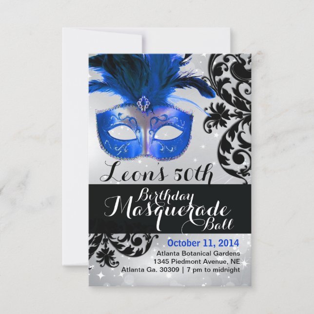 Invitation moderne pour bal masqué (Devant)