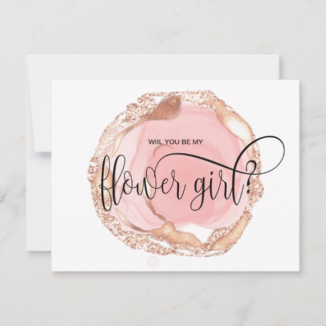 invitation moderne pour demoiselle d'honneur en ro (Devant)