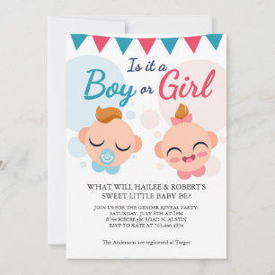 Invitation moderne pour la révélation du sexe de b