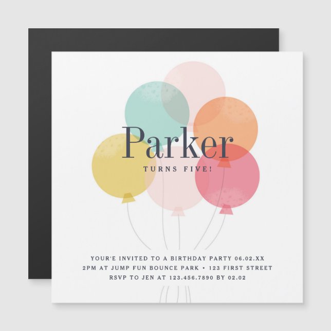 Invitation moderne pour l'anniversaire des enfants (Devant / Derrière)