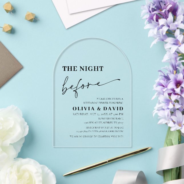 Invitation moderne pour le dîner de répétition de  (Insitu (Mariage))
