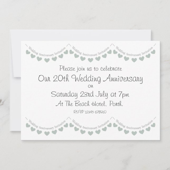 Invitation moderne pour les 20 ans de mariage en C (Devant)