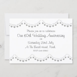 Invitation moderne pour les 60 ans de mariage - No