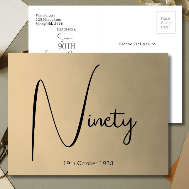 Invitation moderne pour les 90 ans d'un homme (Créateur téléchargé)