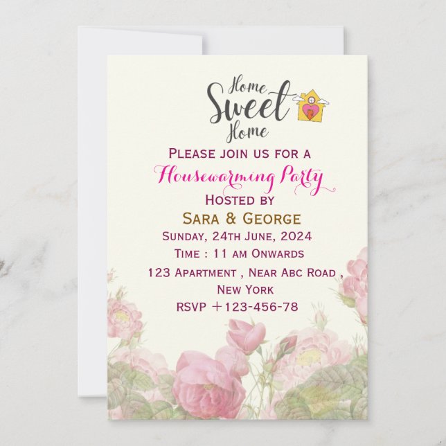 Invitation moderne pour pendaison de crémaillère (Devant)