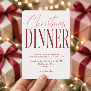 Invitation moderne pour un dîner de Noël en Bourgo