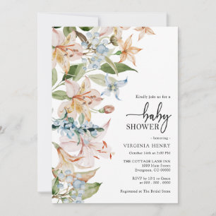 Invitation moderne pour une baby shower florale