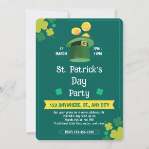 Invitation moderne pour une fête de la Saint-Patri