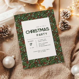 Invitation moderne pour une fête de Noël au thème