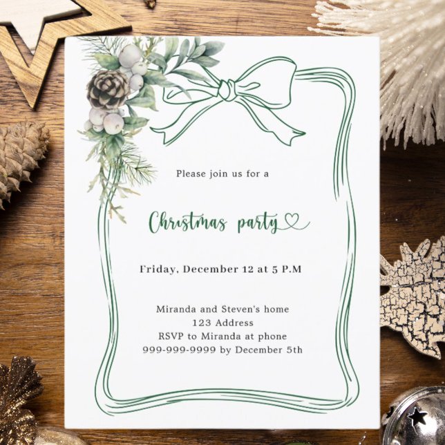 Invitation moderne pour une fête de Noël avec un p (Créateur téléchargé)
