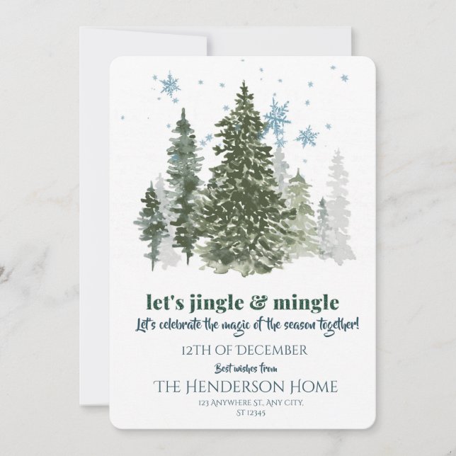 Invitation moderne pour une fête de Noël joyeuse (Devant)