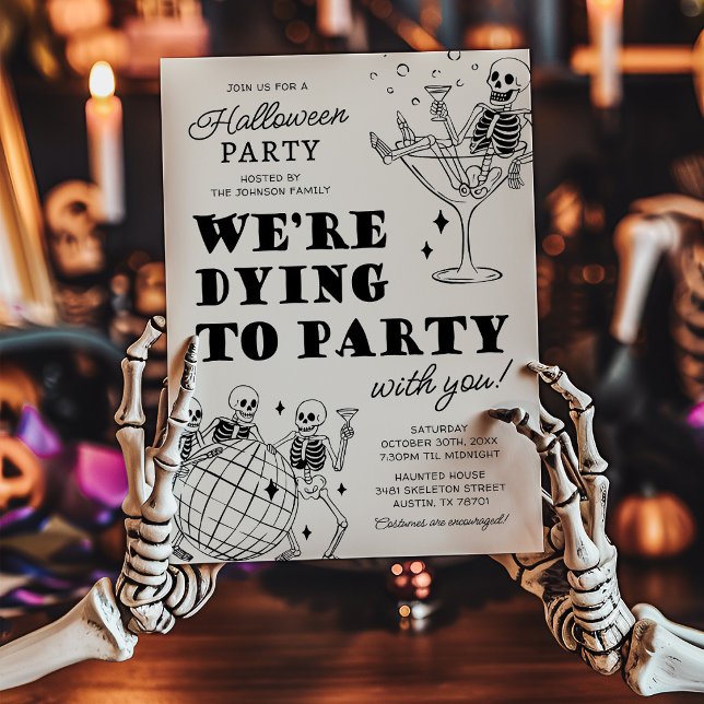 Invitation moderne pour une fête d'Halloween Moura (Créateur téléchargé)