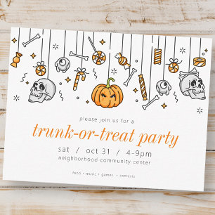 Invitation moderne pour une fête Trunk or Treat po
