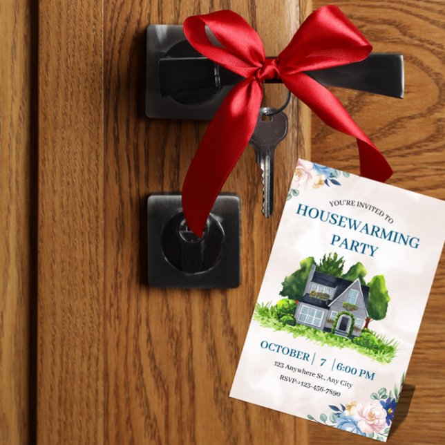 Invitation moderne pour une pendaison de crémaillè ("Celebrate in style with our clean, customizable housewarming invite.")