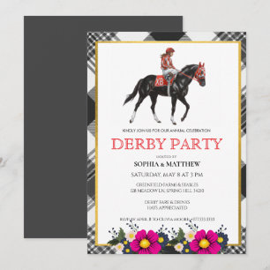 Invitation moderne pour une soirée Derby de course