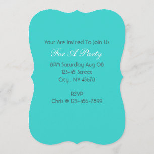 Invitation moderne preppy girly chic aqua bleu turquoise turq
