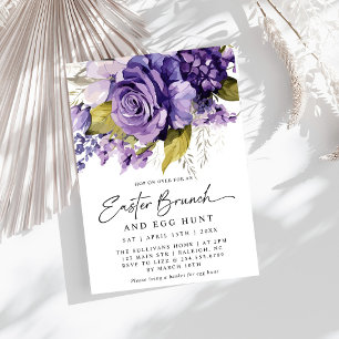 Invitation Moderne Printemps Lilac Floral Pâques Brunch