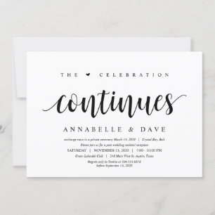 Invitation Moderne Propre Rustique, Police noire, Elopement M