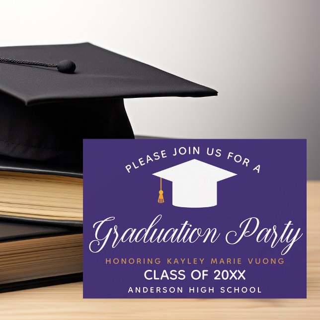 Invitation Moderne Purple Custom 2025 Graduation Party (Créateur téléchargé)