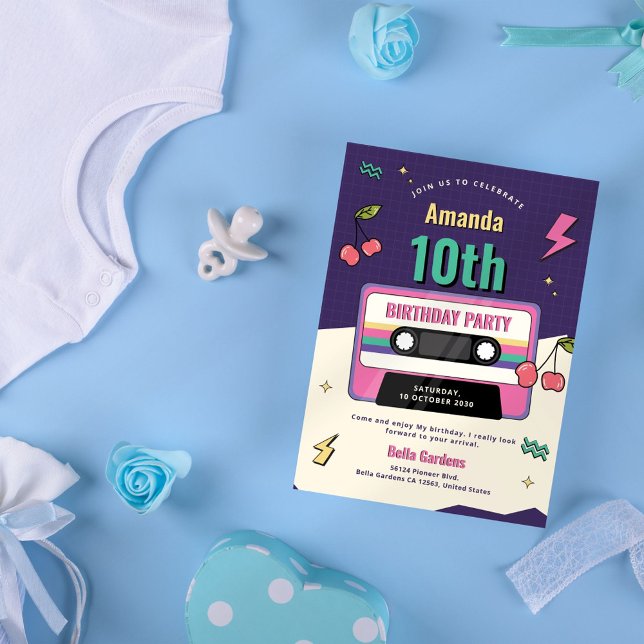 Invitation moderne Retro 10e anniversaire (Créateur téléchargé)