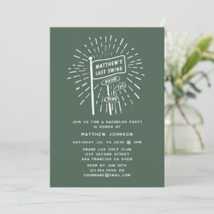 Invitation Moderne Retro Bachelor Party Dernier Swing Golf Gr