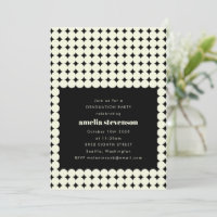 Moderne Retro Black White Dots fête de graduation