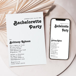 Invitation Moderne Retro Letting Bachelorette Party