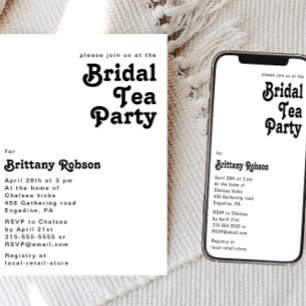 Invitation Moderne Retro Letting Bridal Tea Party
