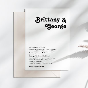 Invitation Moderne rétro Lettres Mariage traditionnel