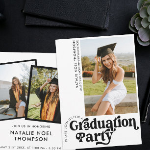 Invitation Moderne Retro Photo Moderne Super Graduation Party