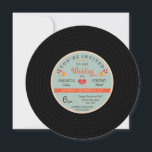 Invitation Moderne Retro Vinyl Record Orange Sky Blue Mariage<br><div class="desc">Dirigez les années 1950 et 60 et donnez un ton funky à votre événement avec ce jeu amusant de faire-part de mariage rétro! Une invitation en vinyle avec une charmante décoration d'inspiration vintage ornée de coeurs, d'oiseaux et de bannières est la vedette de cette collection. Les couleurs peuvent être customisées...</div>