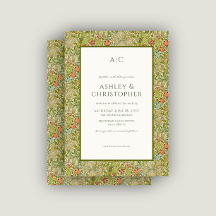 Invitation Moderne Romantique Morris Floral Biscuit Mariage