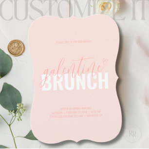 Invitation moderne rose corail pour une fête Galen