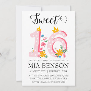 invitation moderne rose pâle rose doux 16 annivers