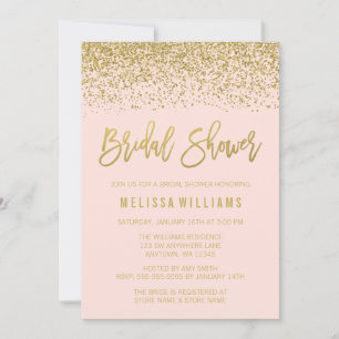 Invitation Moderne rougissent la Fête de la mariée rose de