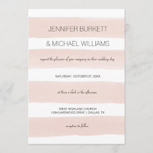 Invitation Moderne rougissent les rayures