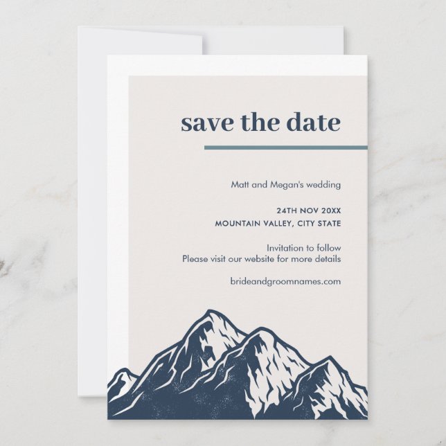 Invitation Moderne Rustic Mountain Nature Mariage extérieur (Devant)