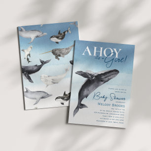 Invitation Moderne Rustic Ocean Ahoy C'est un Baby shower de