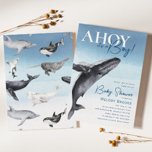 Invitation Moderne Rustic Ocean Ahoy C'est un Baby shower gar