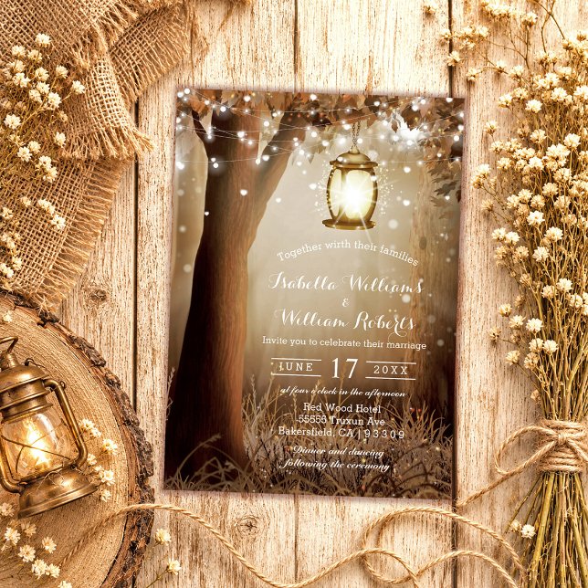 Invitation Moderne Rustique Arbre de Pays Mariage (Créateur téléchargé)