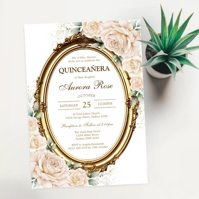Invitation Moderne Rustique de Quinceañera (Créateur téléchargé)