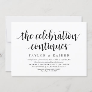 Invitation Moderne Rustique, Écriture Noire, Mariage en Intim